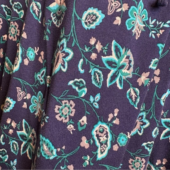 Old Navy Blue Floral Long Sleeve Tie Front Blouse 2XL - Picture 4 of 8